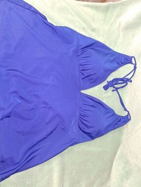 Blue Women’s Tankini Top and Floral Swimskirt